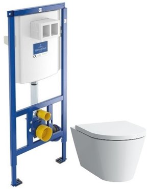 Комплект подвесной унитаз Laufen Kartell by Laufen 8203360000001 8913310000001 система инсталляции Villeroy Boch 92246100 62650₽