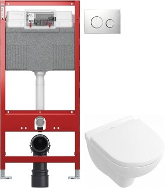 Комплект подвесной унитаз Villeroy Boch ONovo 5688H101 система инсталляции Tece 9300302 9240626 38400₽