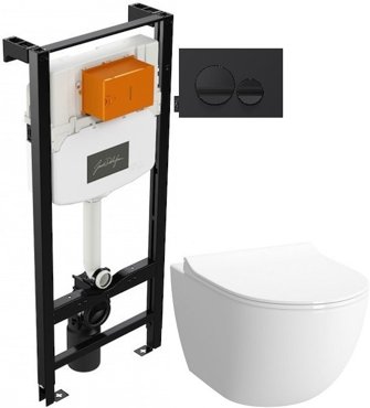 Комплект подвесной унитаз Vitra Sento 7748B003-0075 120-003-009 система инсталляции Jacob Delafon E24156-NF E20859-7-BMT 41880₽