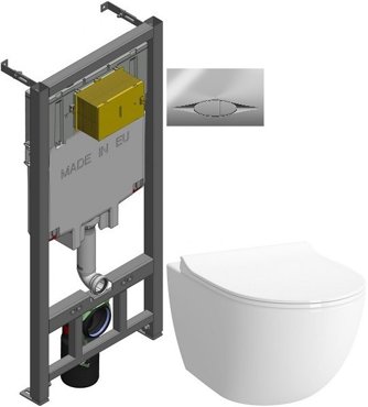 Комплект подвесной унитаз Vitra Sento 7748B003-0075 120-003-009 система инсталляции Jacob Delafon E29025-NF E29027-CP 33240₽