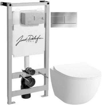 Комплект подвесной унитаз Vitra Sento 7748B003-0075 120-003-009 система инсталляции Jacob Delafon E5504-NF E4316-CP 39760₽