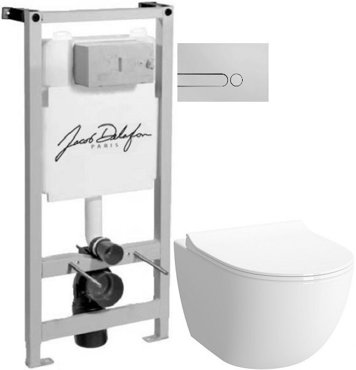 Комплект подвесной унитаз Vitra Sento 7748B003-0075 120-003-009 система инсталляции Jacob Delafon E5504-NF E4326-CP 39760₽