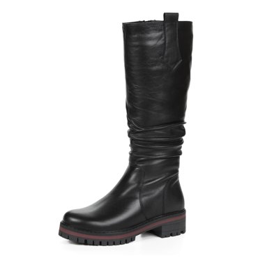 Черные сапоги из кожи на подкладке из шерсти 12999₽