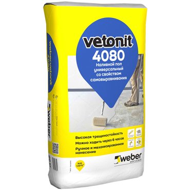 Пол наливной WeberVetonit 4080 универсальный 20 кг 464₽