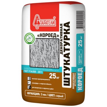 Старатели 25 кг Штукатурка декоративная цементная короед серая 374₽