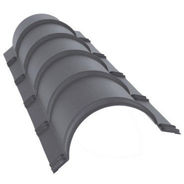 Конек полукруглый малый Grand Line Pe Ral 7004 резка 649₽