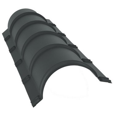Конек полукруглый малый Grand Line Pe Ral 7005 резка 649₽