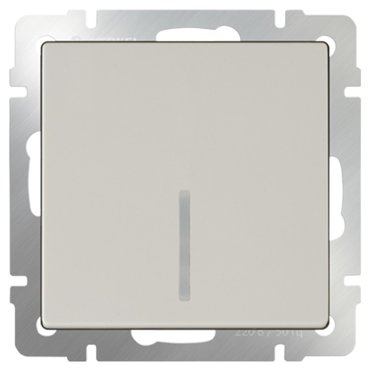 Выключатель встраиваемый Werkel WL03-SW-1G-2W-LED-ivory одноклавишный проходной с индикатором слоновая кость 449₽