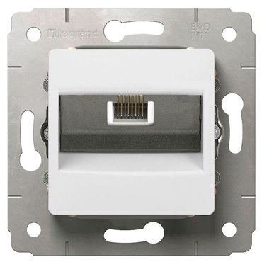 Механизм компьютерной розетки Legrand Cariva 773641 RJ45 одноместный белый 764₽