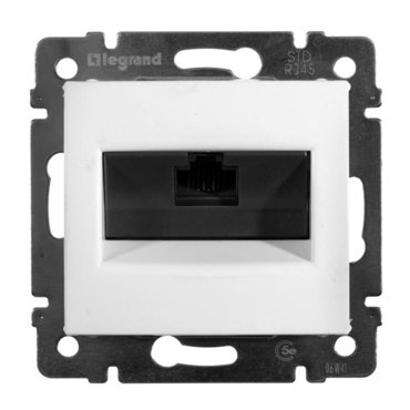 Механизм компьютерной розетки Legrand Valena 774238 RJ45 оконечный одноместный белый 775₽