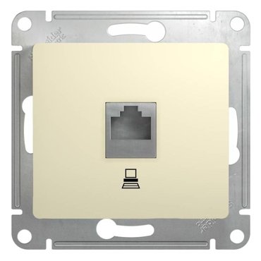 Механизм компьютерной розетки Schneider Electric Glossa GSL000281K RJ45 одноместный бежевый 418₽