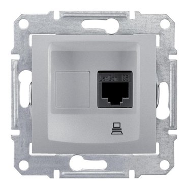 Механизм компьютерной розетки Schneider Electric Sedna SDN4300160 RJ45 одноместный алюминиевый 718₽