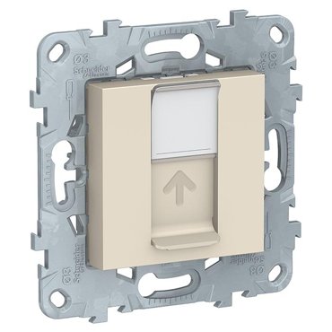 Механизм компьютерной розетки Schneider Electric Unica New NU541144 RJ45 оконечный одноместный бежевый 991₽