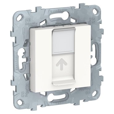 Механизм компьютерной розетки Schneider Electric Unica New NU541518 6 UTP оконечный одноместный белый 1571₽