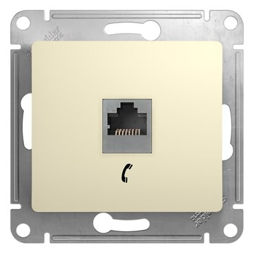 Механизм телефонной розетки Schneider Electric Glossa GSL000281T RJ11 одноместный бежевый 253₽