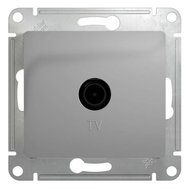 Механизм TV розетки Schneider Electric Glossa GSL000392 проходной одноместный алюминий 459₽