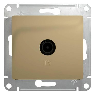 Механизм TV розетки Schneider Electric Glossa GSL000491 оконечный одноместный титан 418₽
