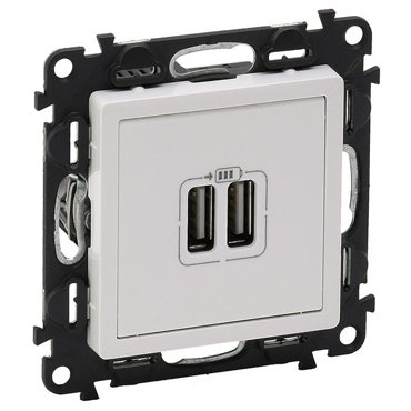 Механизм USB розетки Legrand Valena Life 753412 двойной белый 2820₽