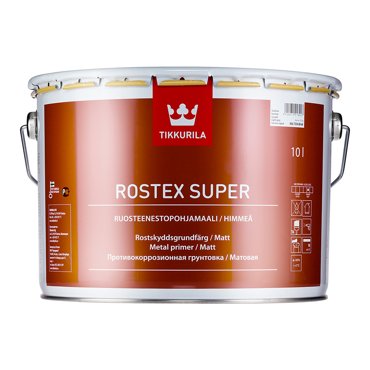 Tikkurila Rostex Super 10 л Грунтовка антикоррозионная алкидная черная 10633₽
