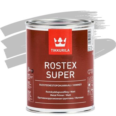 Грунтовка противокоррозионная Tikkurila Rostex Super светло-серая 1 л 3167₽