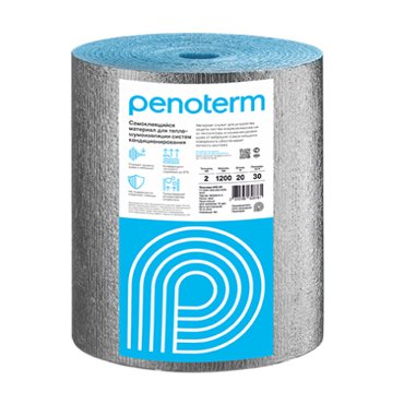 Теплоизоляция самоклеящаяся Penoterm НПЭ ЛФ 600х3000х5 мм 3244₽