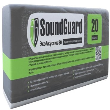SoundGuard ЭкоАкустик 80 1250х600х20 мм Плита звукопоглощающая 2925₽