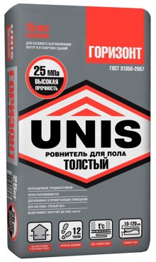 Unis Горизонт 25 кг ровнитель для пола высокопрочный армированный 288₽