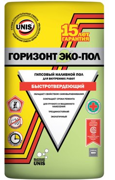 Unis Горизонт Эко-Пол 20 кг ровнитель для пола быстротвердеющий 365₽