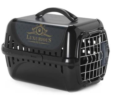 Переноска Moderna Luxurious с металлической дверцей 49х32х30см черная 2961₽