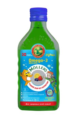 Рыбий жир Мёллер с фруктовым вкусом 250мл 497₽