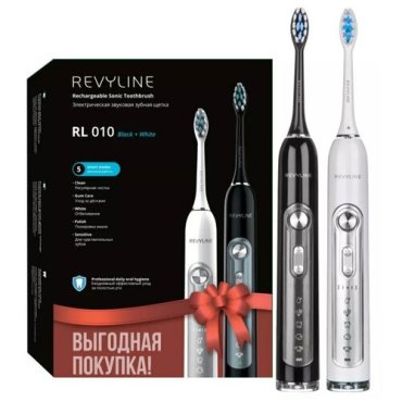 Набор электрических щеток Revyline RL 010 2 шт чернаябелая 11490₽