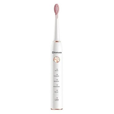 SAKURA Электрическая зубная щетка Sakura SA-5561W звуковая 38000 двмин 2 насадки розовая 4726₽