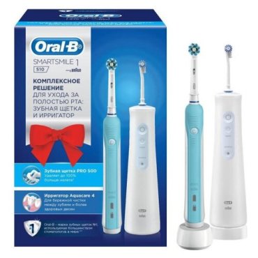 Набор Oral-B SmartSmile1 510 Электрическая зубная щетка Oral-B Pro 1 500 Ирригатор Aquacare 4 7880₽