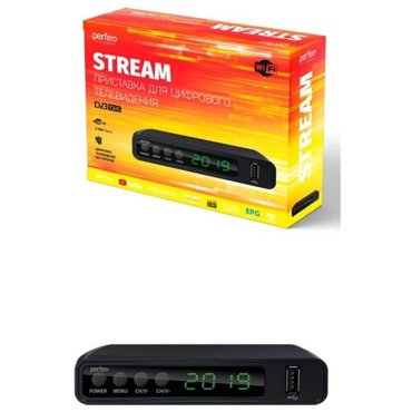 Приставка DVB-T2C Perfeo STREAM для цифрTV Wi-Fi IPTV HDMI 2 USB DolbyDigital пульт ДУ 1999₽