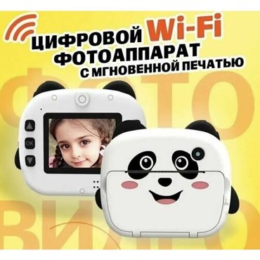 Детский фотоаппарат мгновенной моментальной печати фото Print camera Пандаполароид CD карта 32GB 6290₽