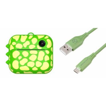 Комбо Фотоаппарат моментальной печати LUMICAM PRINTY DK04 GREEN DINO Кабель Breaking Silicone USB - Micro USB 24 A 1 метр Зелёный 7330₽