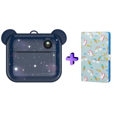Комбо Фотоаппарат моментальной печати LUMICAM PRINTY DK04 space Альбом для фотографий - Единороги 7890₽