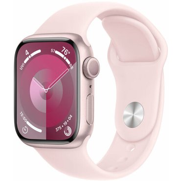 Apple Watch Series 9 41 мм корпус из алюминия розового цвета спортивный ремешок нежно-розового цвета размер SM MR9G3Q 45890₽