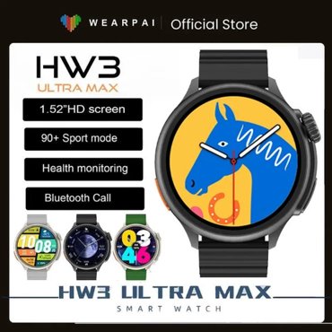 Умные часы HW3 Ultra Max 250 мАч Bluetooth Call Series 9 Compass 152 IP67 NFC GPS Track Мужские спортивные смарт-часы Ultra 9 Зеленый 49mm 2999₽