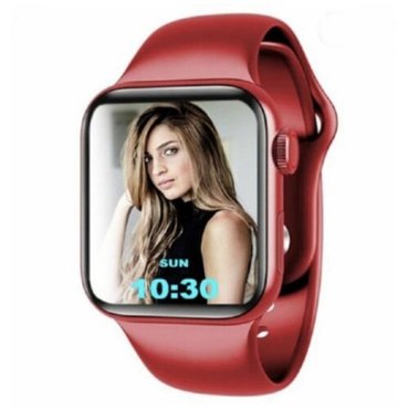 Умные наручные смарт-часы Smart Watch Series 6 HW12 40 мм с функцией измерения пульса давления красные 950₽
