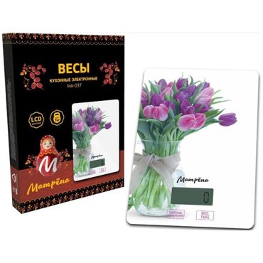 Весы кухонные электронные Матрена МА-037 тюльпаны 605₽