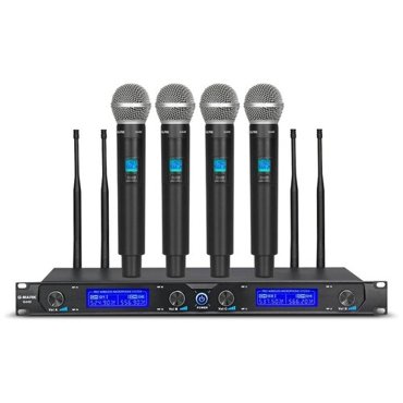 Набор беспроводных микрофонов G-MARK G440 4 микрофона 4 канала база караоке-группа микрофоны для мероприятия 12200₽