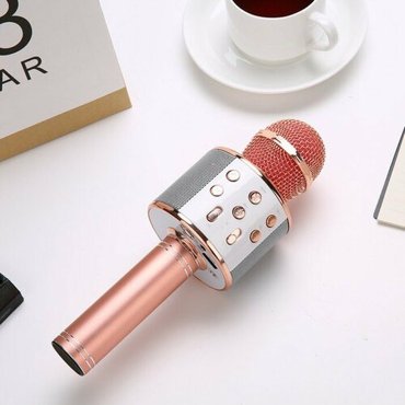 Микрофон для караоке LuazON LZZ-56 WS-858 1800 мАч розовый 1957₽
