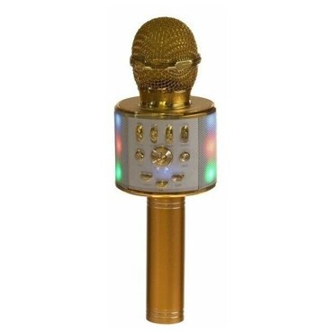 Микрофон для караоке LuazON LZZ-70 WS-868L 5 Вт 1800 мАч корр голоса подсветка золотистый 1706₽