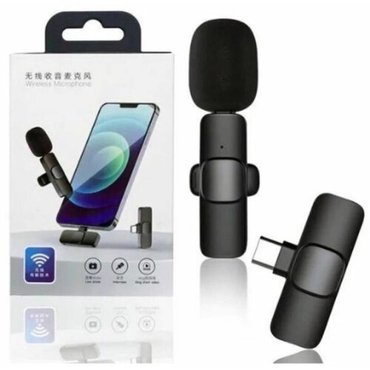 Микрофон петличный Wireless Microphone K8 черный для Android разъем Type-C 745₽