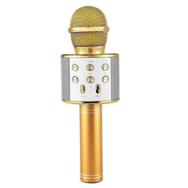 Оригинальный беспроводной караоке микрофон WSTER WS-858 с динамиками Золотой 2090₽