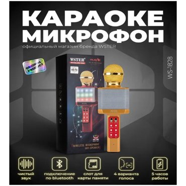 Оригинальный караоке-микрофон Split Asunder-1828 золотой 2390₽