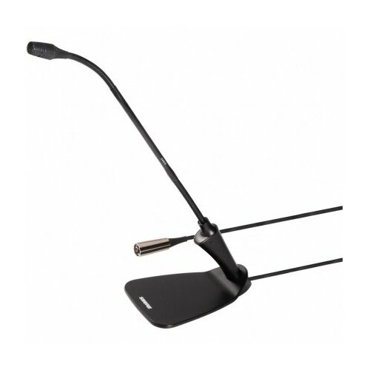Shure CVG12DS-BC - Конденсаторный кардиоидный микрофон на гусиной шее с настольной подставкой кнопкой включения и LED индикатором встроенный преамп черный длина 30 см 29075₽