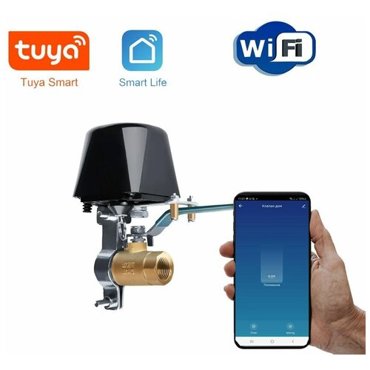 Умный водяной клапан-привод Tuya Wi-Fi для шарового крана Электрический контроллер умного дома Черный 2199₽