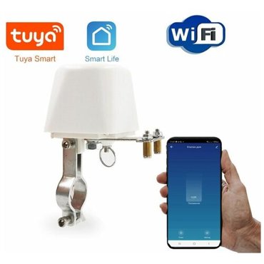 Умный водяной Wi-Fi клапан-привод Tuya для шарового крана Работает с Алисой Электрический контроллер умного дома Белый 3150₽